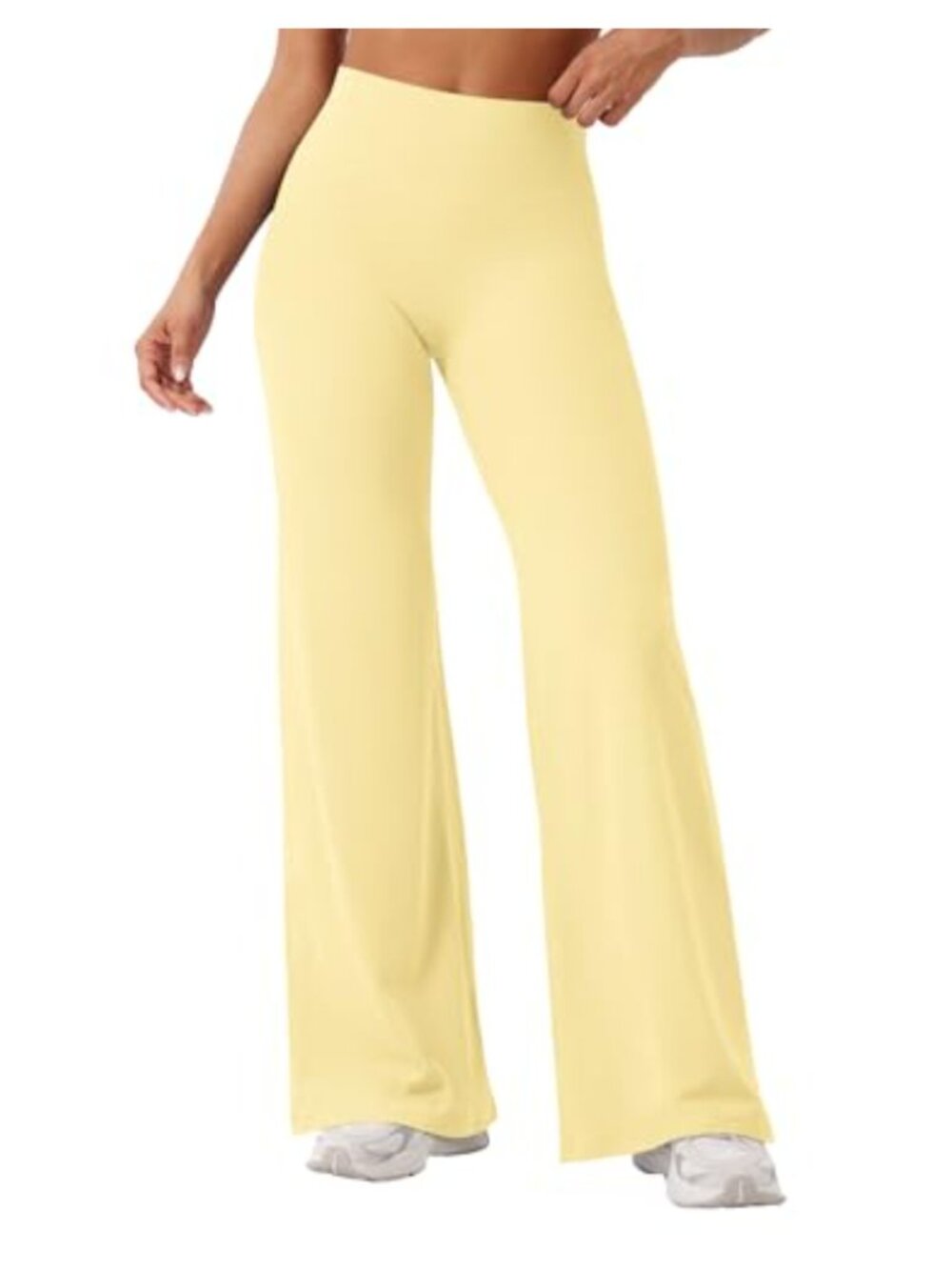 High Waist Wide Leg Leggings No Front Seam Buttery Soft Nylon Yoga Pants